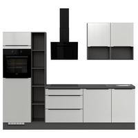 Küchenleerblock Ip4050 - Weiß Hochglanz/Dunkelgrau, Design, Holzwerkstoff (280cm) - Impuls