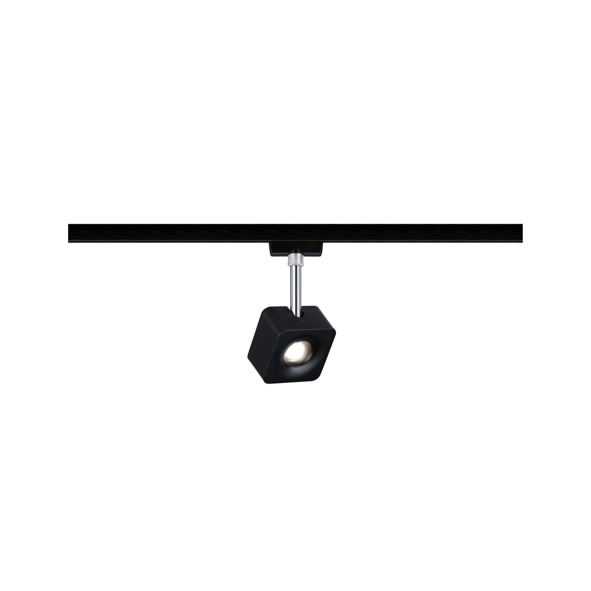 Led-deckenleuchte Urail Spot Cube L: 7,7 Cm, Dimmbar - Chromfarben/Schwarz, Design, Kunststoff/Metall (7,7/16,5/4,7cm) - Paulmann