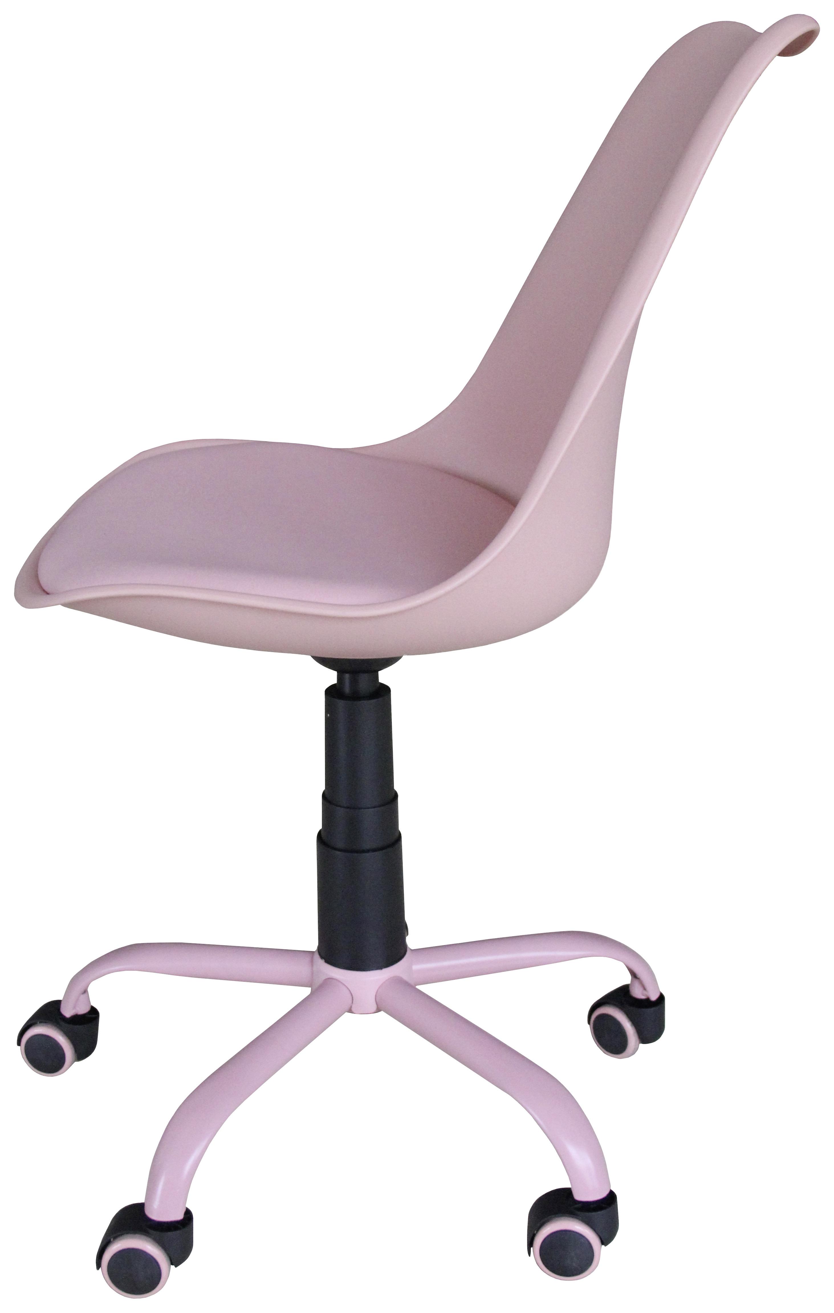 Otočná Židle Anna - růžová/černá, Moderní, kov/textil (55/79-87/48,5cm) - Modern Living