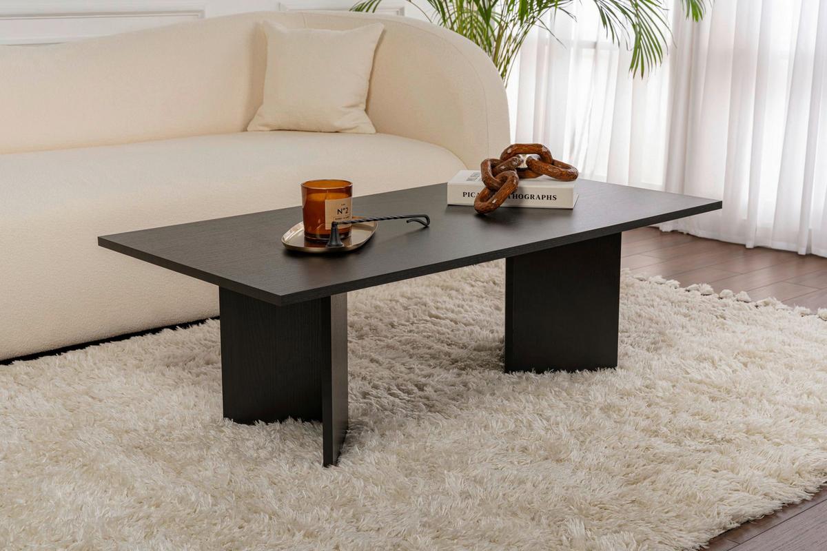 Couchtisch Sabin Schwarz B: 119cm - Schwarz, Design, Holzwerkstoff (119/40/60cm) - MID.YOU