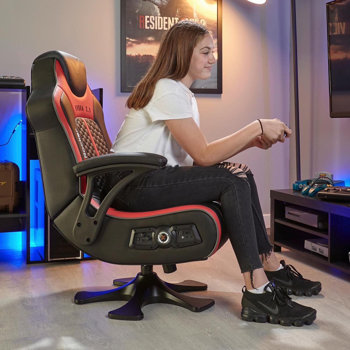 Gamingsessel Evora 2.1 - Rot/Schwarz, MODERN, Kunststoff/Textil (65/102,5/78cm) - X Rocker