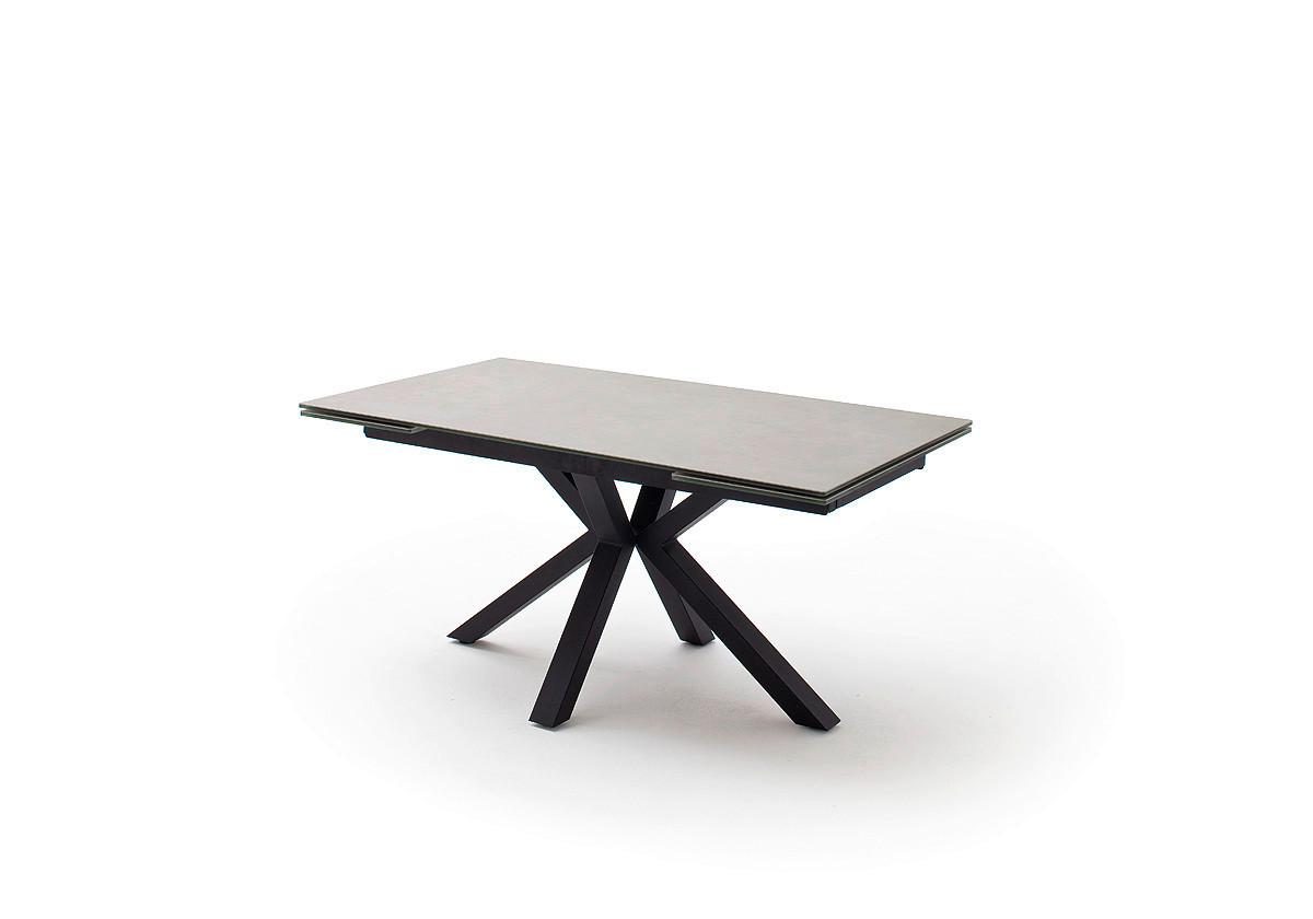 Ausziehtisch Nagano 160 160-240x76x90 Cm Hellgrau - Hellgrau/Schwarz, Trend, Keramik/Metall (160-240/76/90cm)