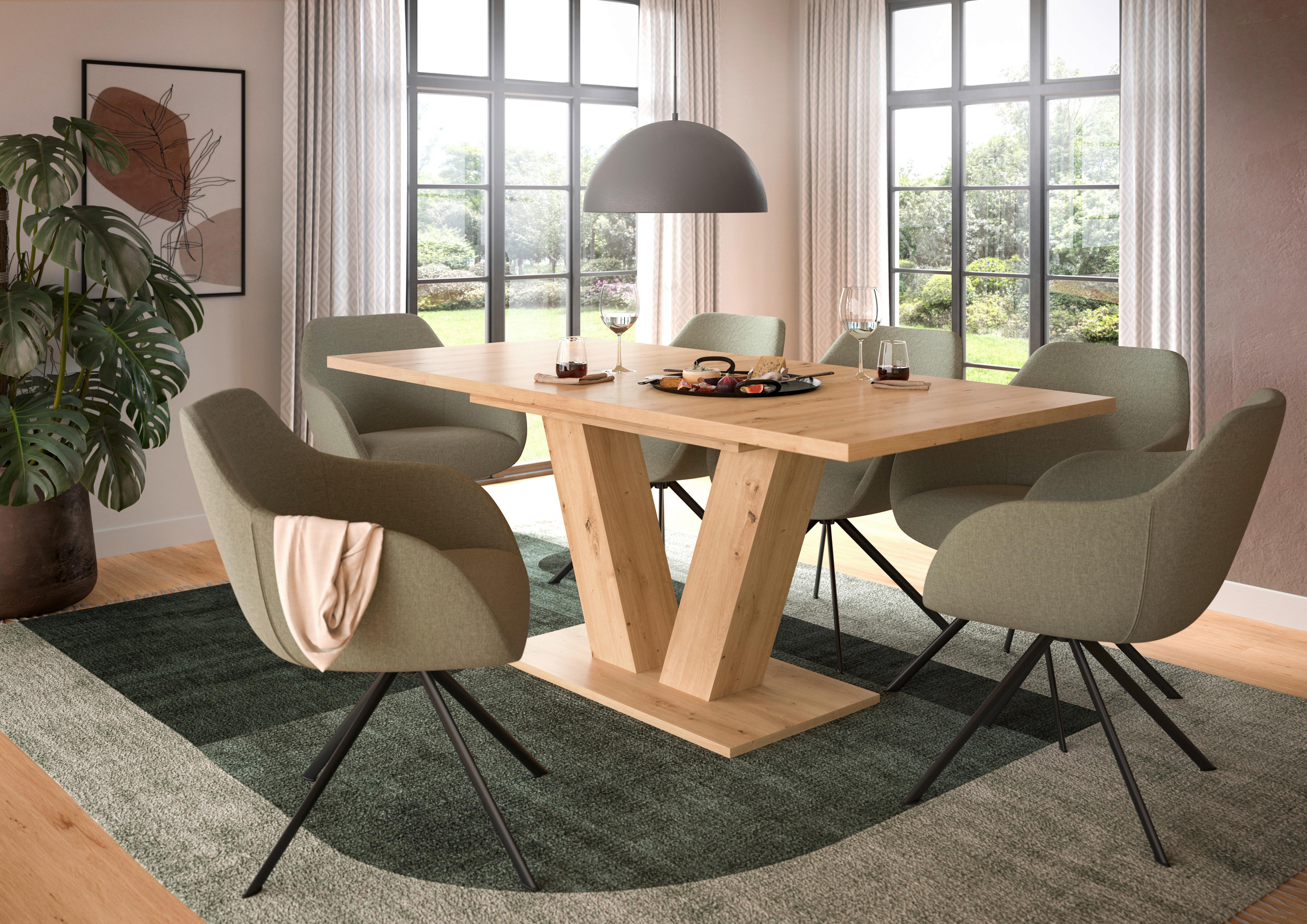 Ausziehtisch Marlon 150 Az Melamin Artisan, B: 150-190 cm - Eiche Artisan, Trend, Holzwerkstoff (150-190/76/90cm)