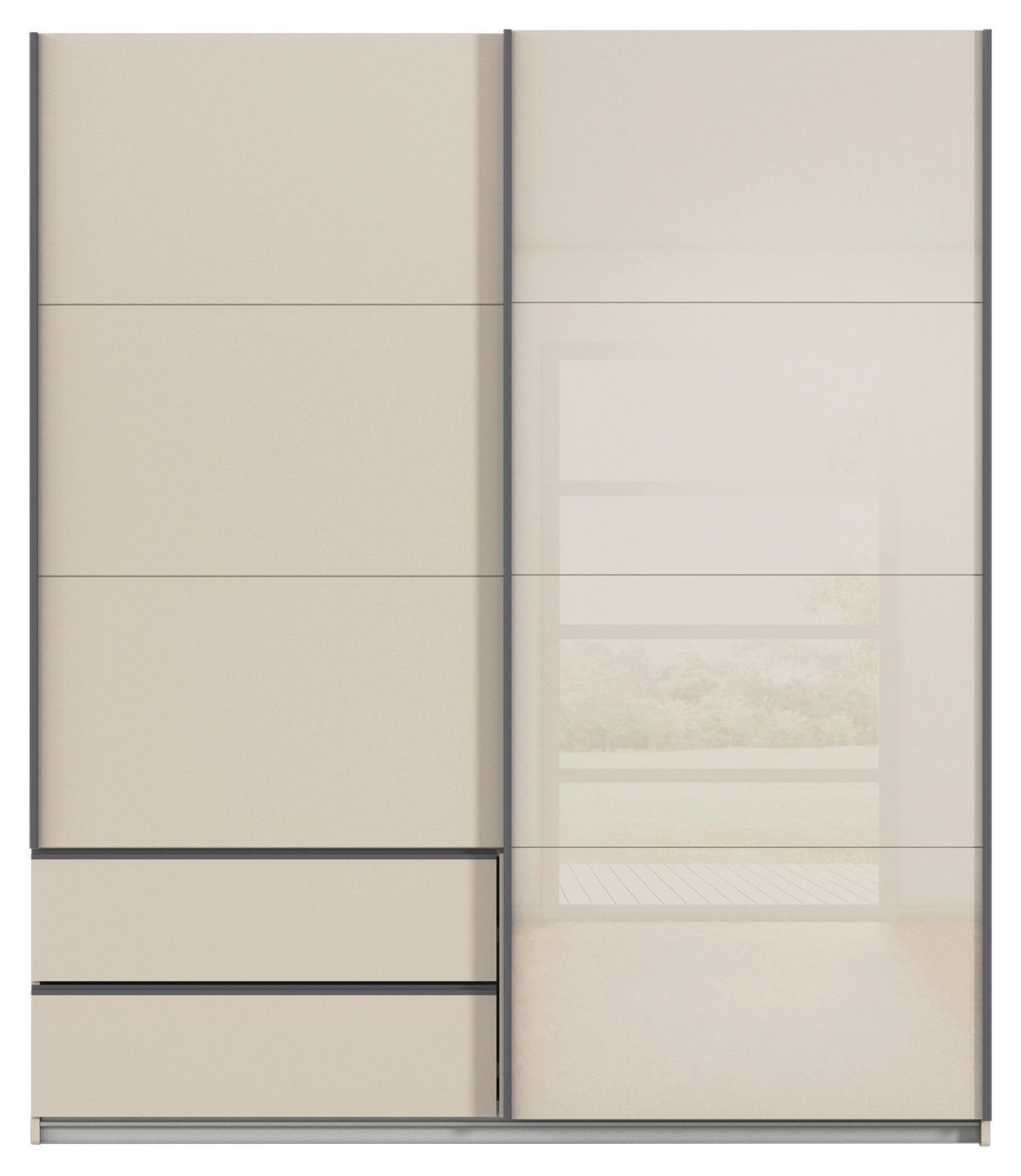 Šatní skříň ELARA - bílá/šampaňská, Konvenční, kompozitní dřevo (181/210/62cm) - Premium Living