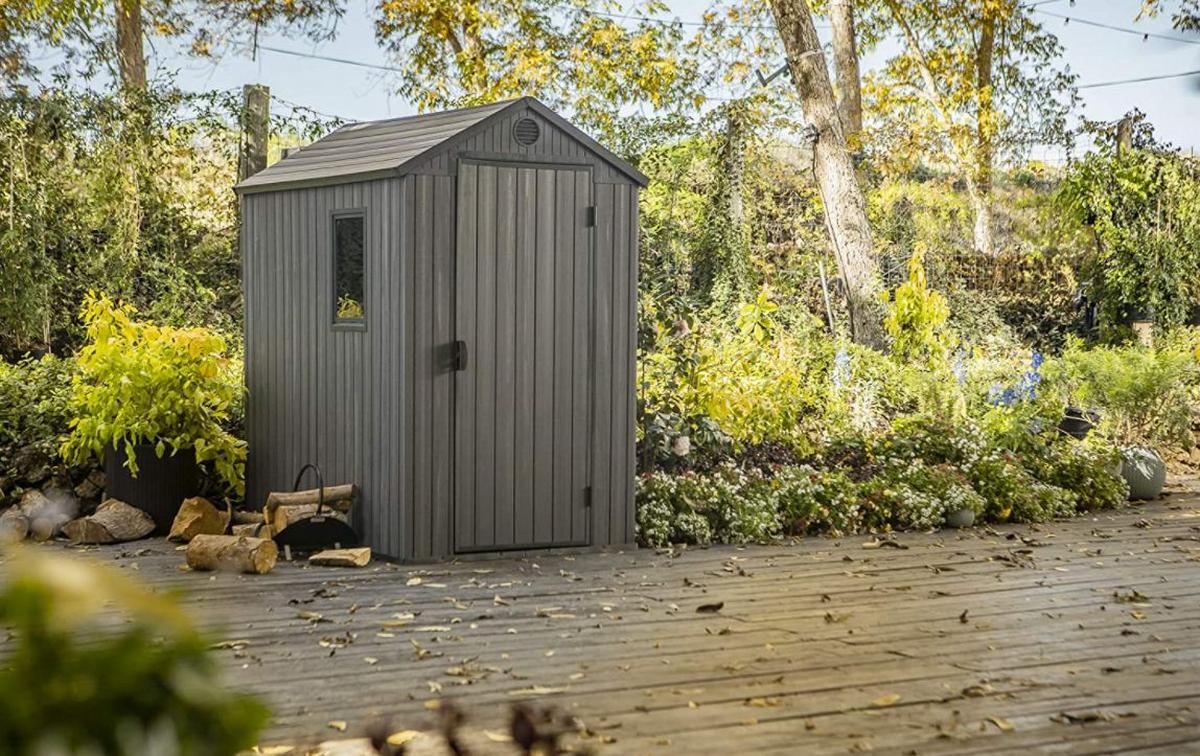 ZAHRADNÍ DOMEK DARWIN  4X6 - tmavě šedá, Moderní, plast (125,8/205/184,5cm)