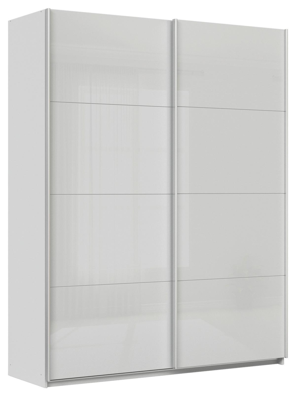 Tolóajtós Szekrény Feldkirch 181/229 Cm - világosszürke/magasfényű szürke, Modern, faalapú anyag/Üveg (181/229/62cm)