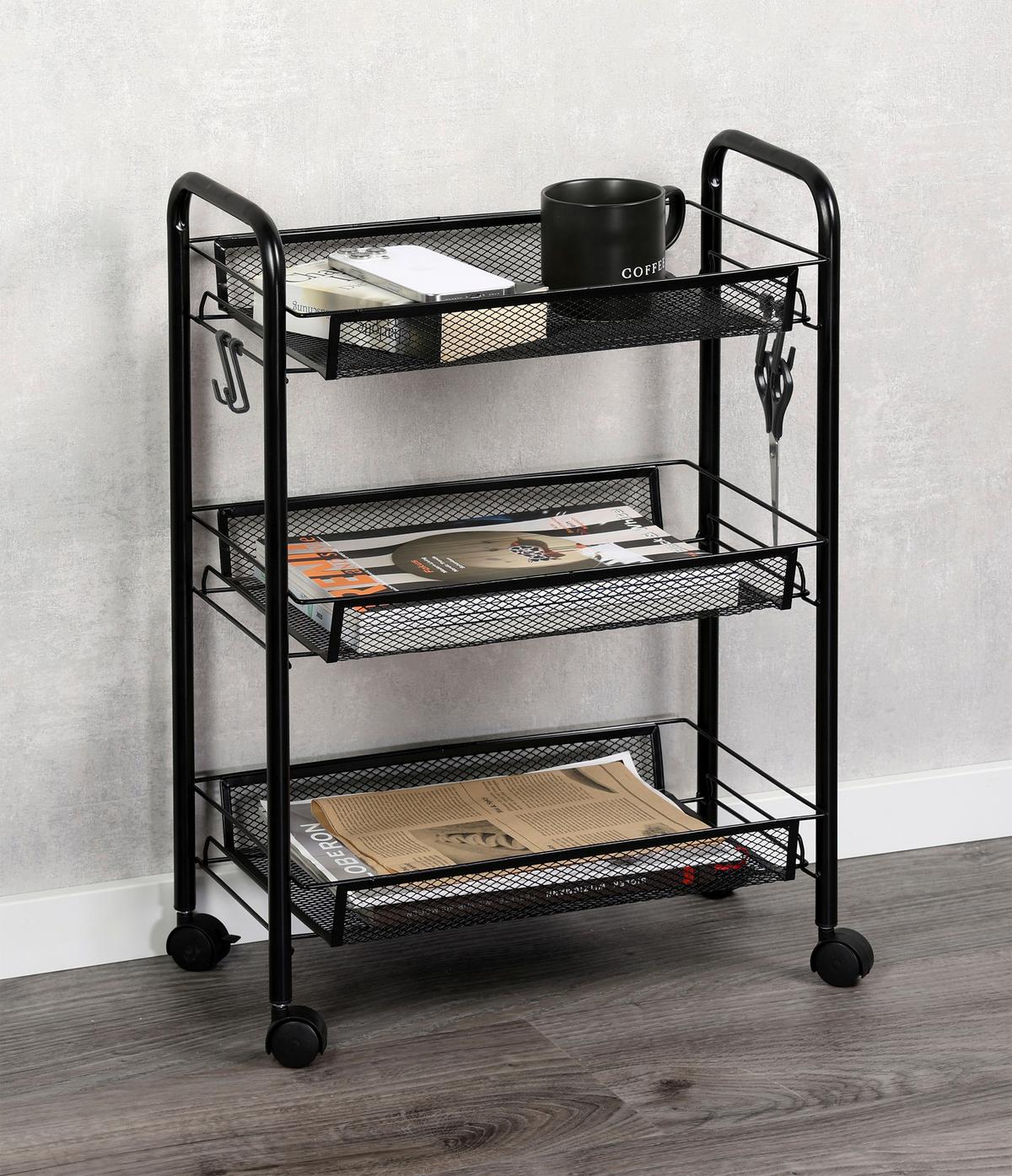 ALLZWECKWAGEN Metall schwarz B: 26cm - Basics, Metall (26/63.5/44cm) - Kesper