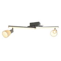 Strahler Ibiza 2-Flammig L: 61 cm - Chromfarben/Opal, Basics, Glas/Kunststoff (61cm) - Näve