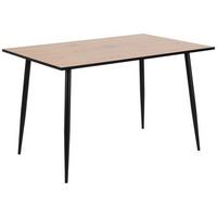 Esstisch Wilma 120x80 Cm Eiche Dekor/schwarz - Eichefarben/Schwarz, KONVENTIONELL, Holzwerkstoff/Metall (120/80/75cm) - MID.YOU