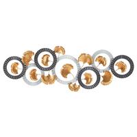 Wanddeko Arty B Grautöne/Goldfarben B: 127,5cm - Basics, Metall (127.50/44.50/4cm)