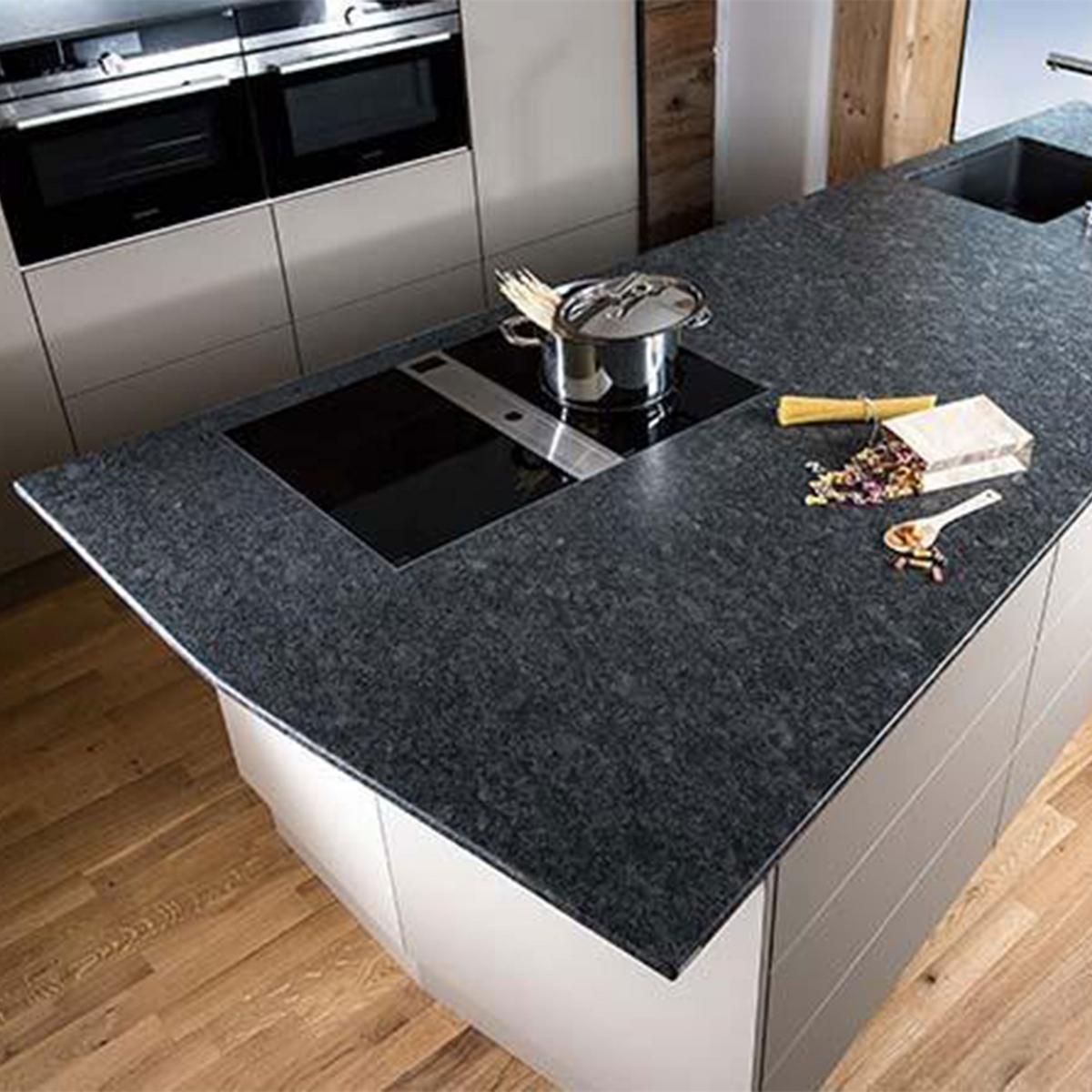 Naturstein Leather Look Naturstein Manhattan Grey - Dunkelgrau/Schwarz, MODERN, Stein - Strasser