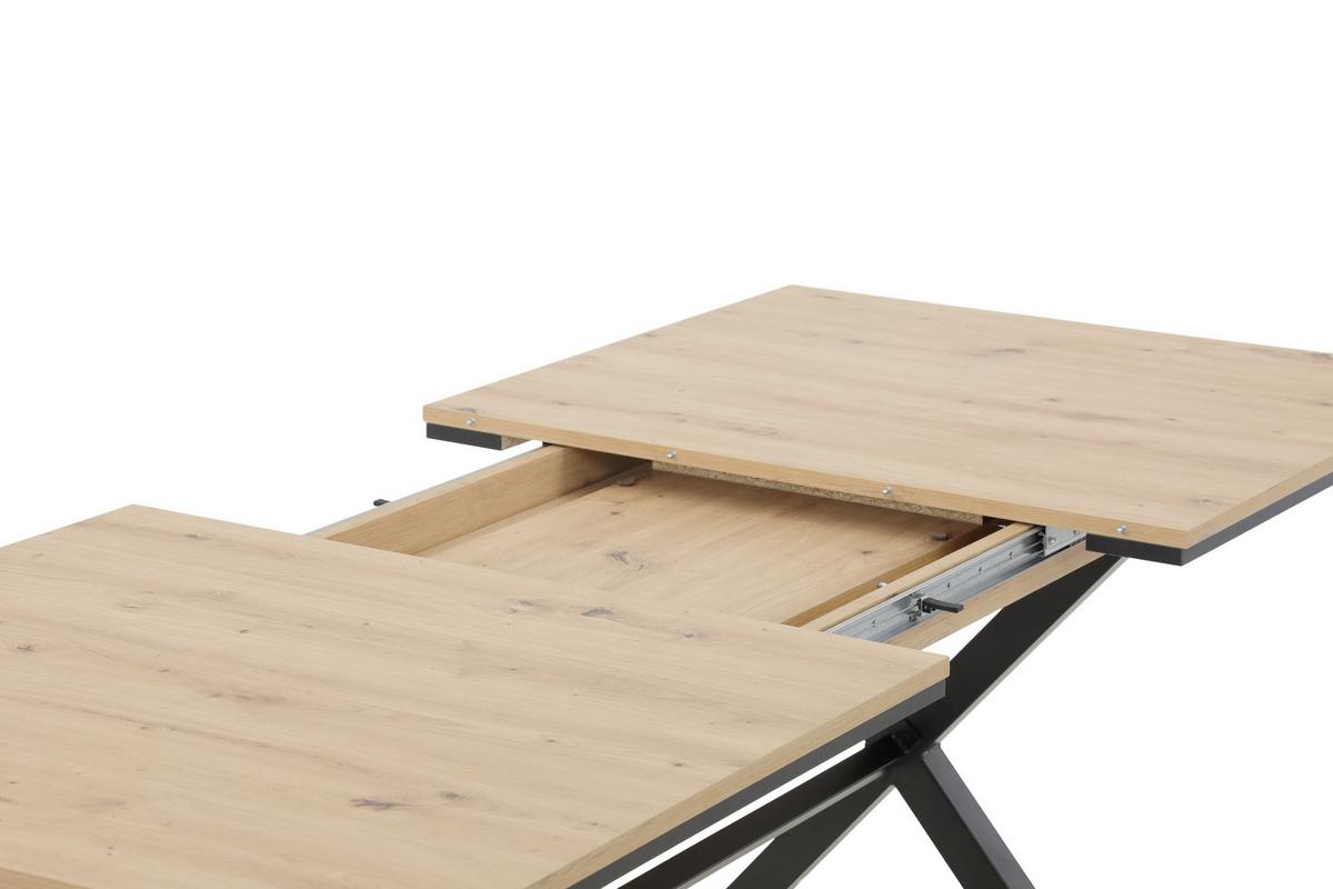 Tischgruppe Karina G - Anthrazit/Eiche Artisan, MODERN, Holzwerkstoff/Textil (160 - 200/76/90cm) - MID.YOU