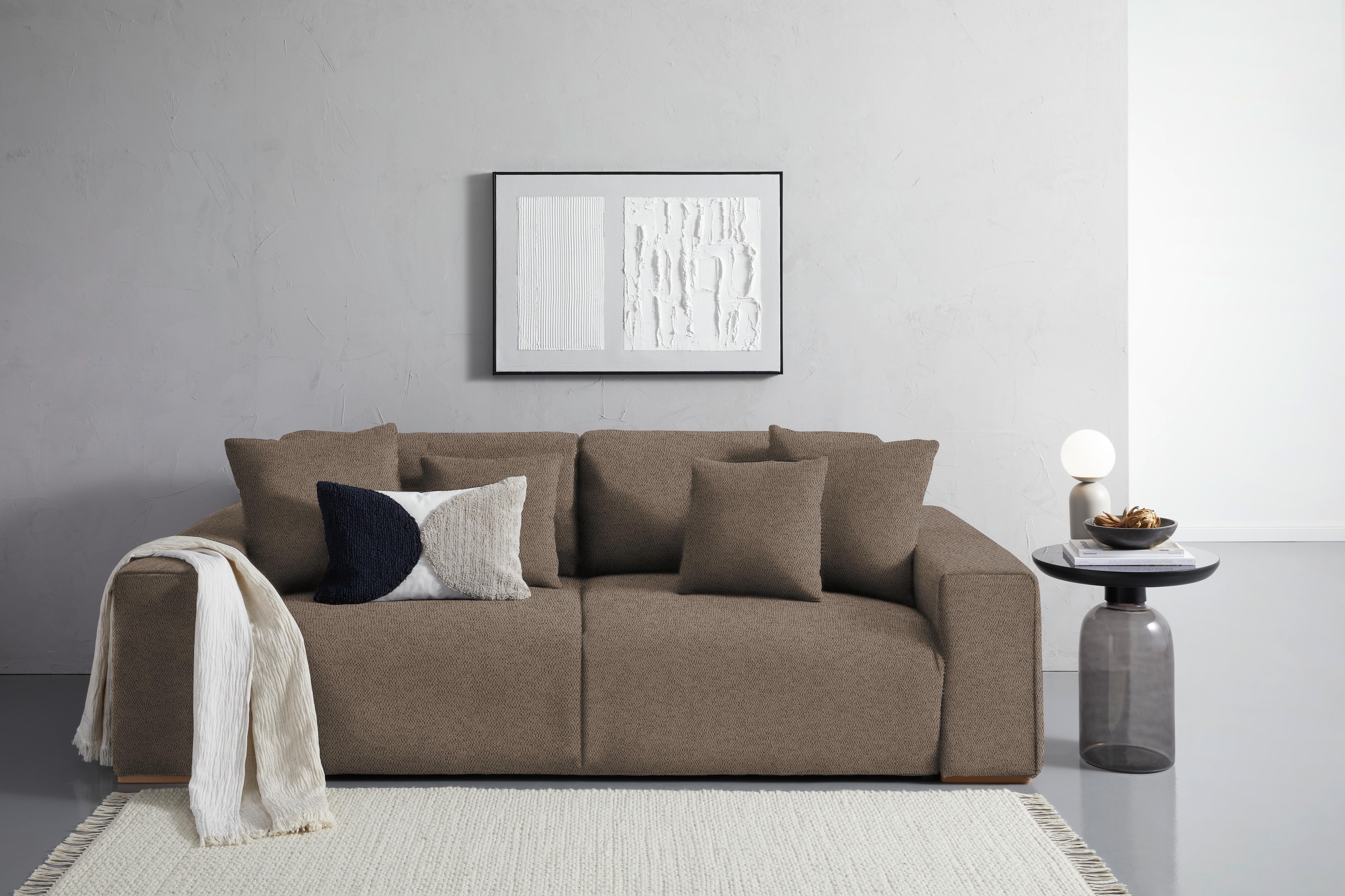 Schlafsofa Vouge Braun Bettkasten, B: 255 Cm - Buchefarben/Schwarz, KONVENTIONELL, Textil (255/86/123cm) - Livetastic