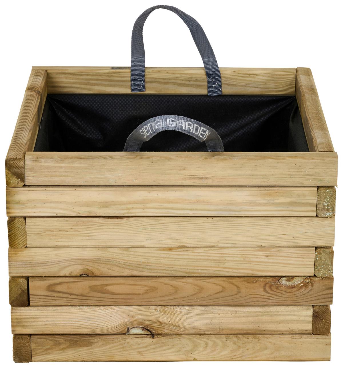 Blumenkasten Schwarz Kieferfarben B: 50 cm - Schwarz/Kieferfarben, Basics, Holz/Textil (50/39/50cm) - Siena Garden