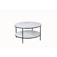 Couchtisch Schwarz/weiß D: 80 Cm - Schwarz/Weiß, Design, Glas/Metall (80/80/45cm) - Livetastic