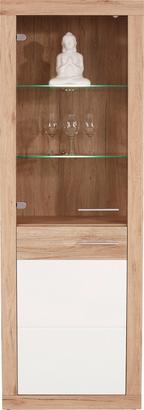 Schicke Glaseinlegeböden für die Präsentation von Deko-Gegenständen Vitrine mit LED-Beleuchtung fürs Wohnzimmer