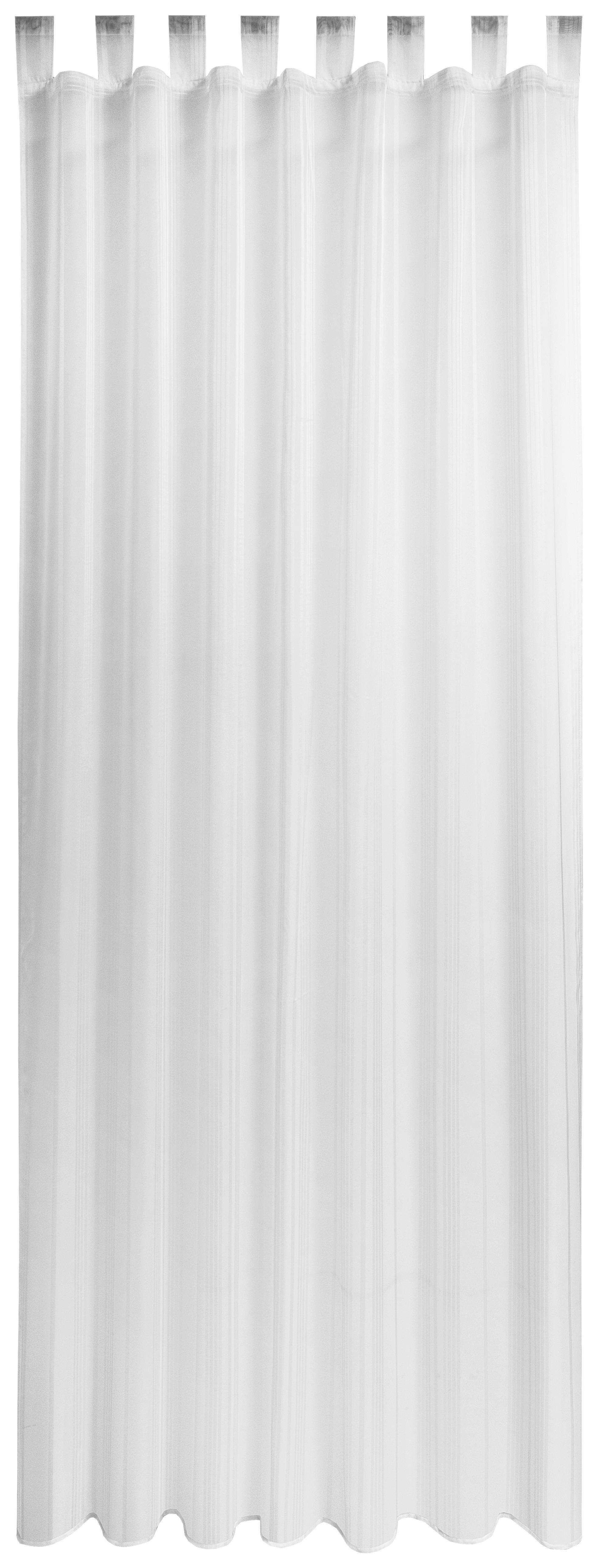 Vorhang mit Schlaufen und Band Laila 140x255 cm Weiß - Weiß, KONVENTIONELL, Textil (140/255cm) - Ondega