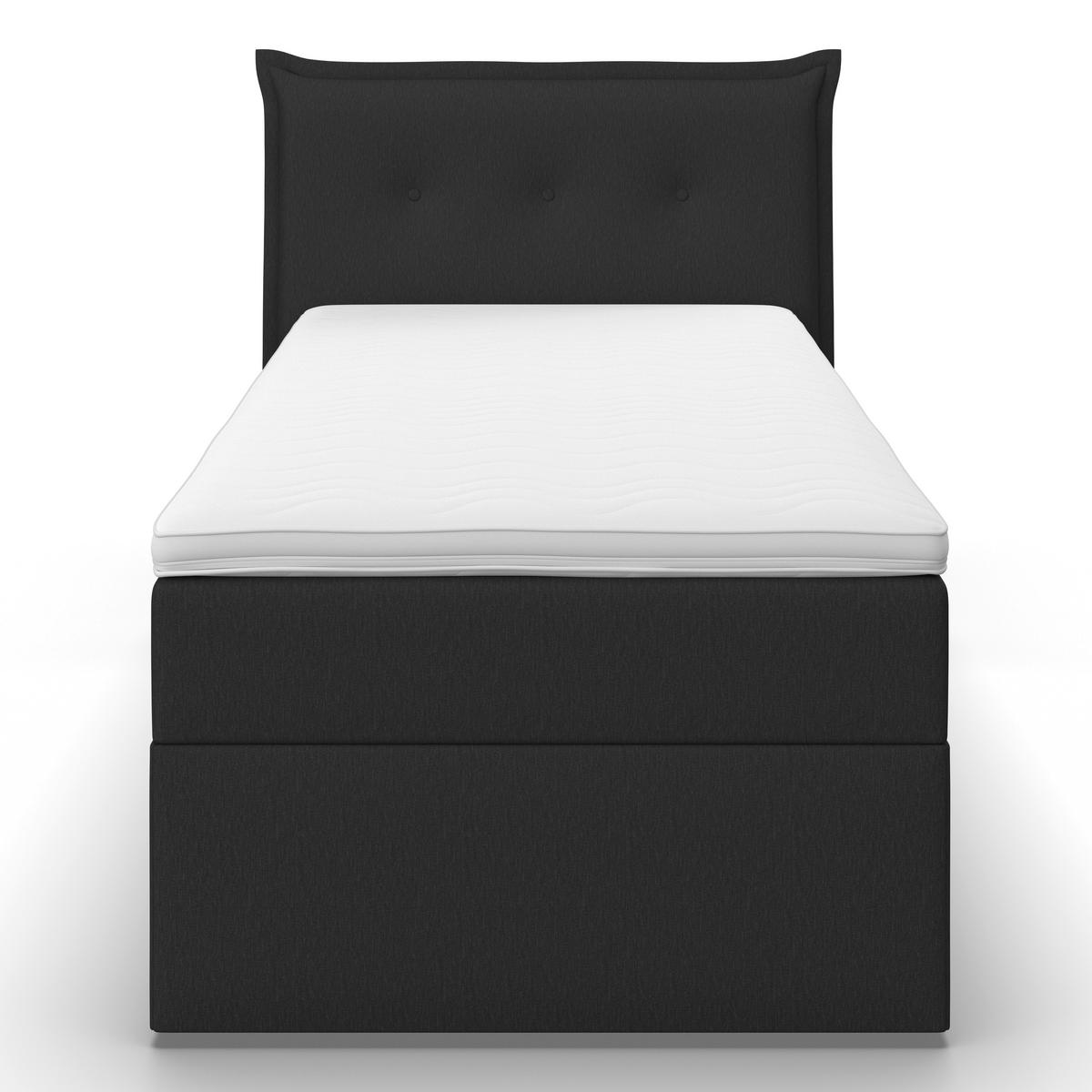 Boxspringová postel POLO 90x200, tmavě šedá - černá/tmavě šedá, Moderní, dřevo/textil (90/200cm) - Bessagi Home