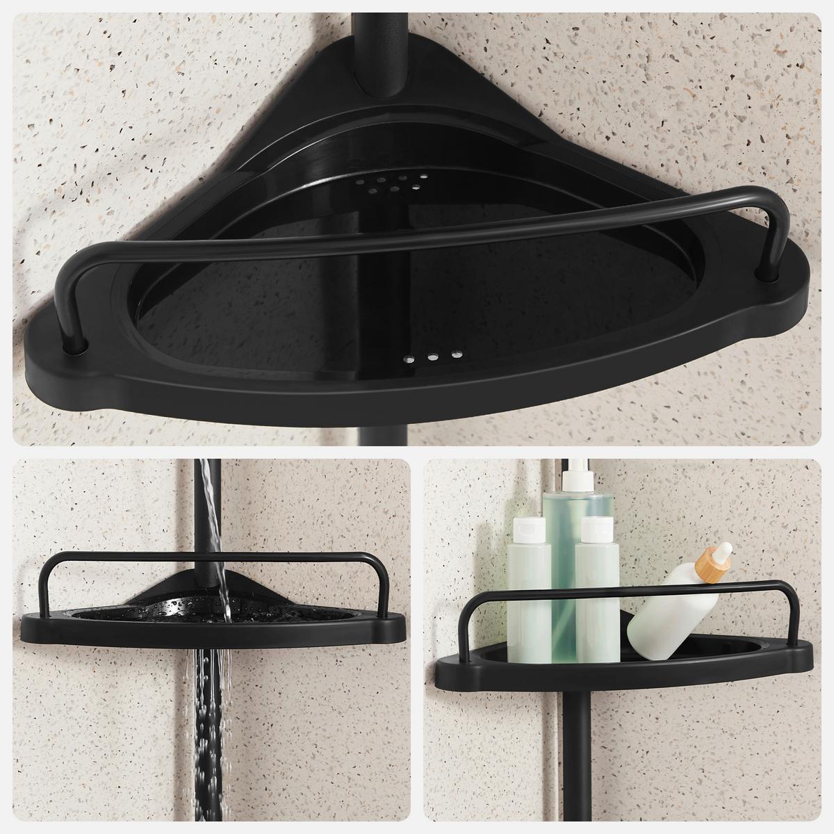 Duschregal Schwarz B: 35 cm - Schwarz, Basics, Kunststoff/Metall (35/85-305/25cm)