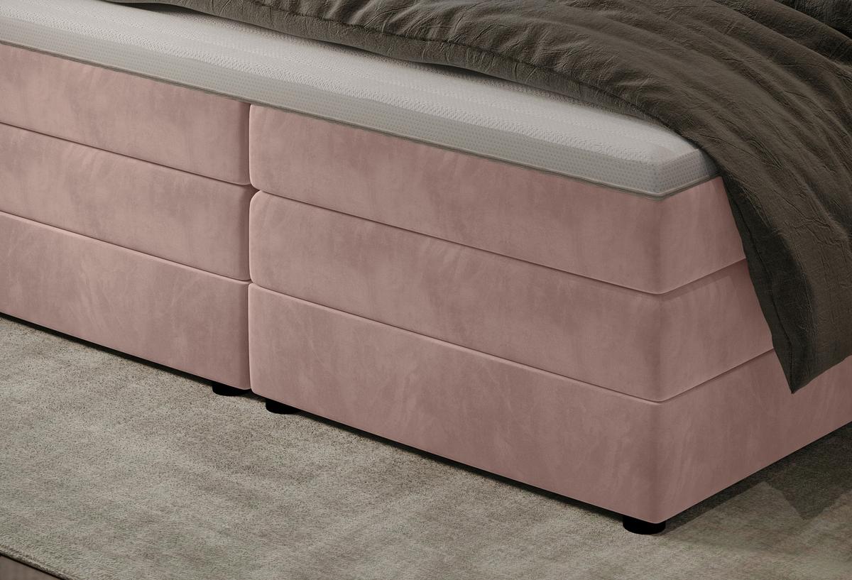 Boxspringbett Swing 14 Altrosa 180x200 Cm H2 - Schwarz/Altrosa, ROMANTIK / LANDHAUS, Textil (184/121/212cm) - James Wood