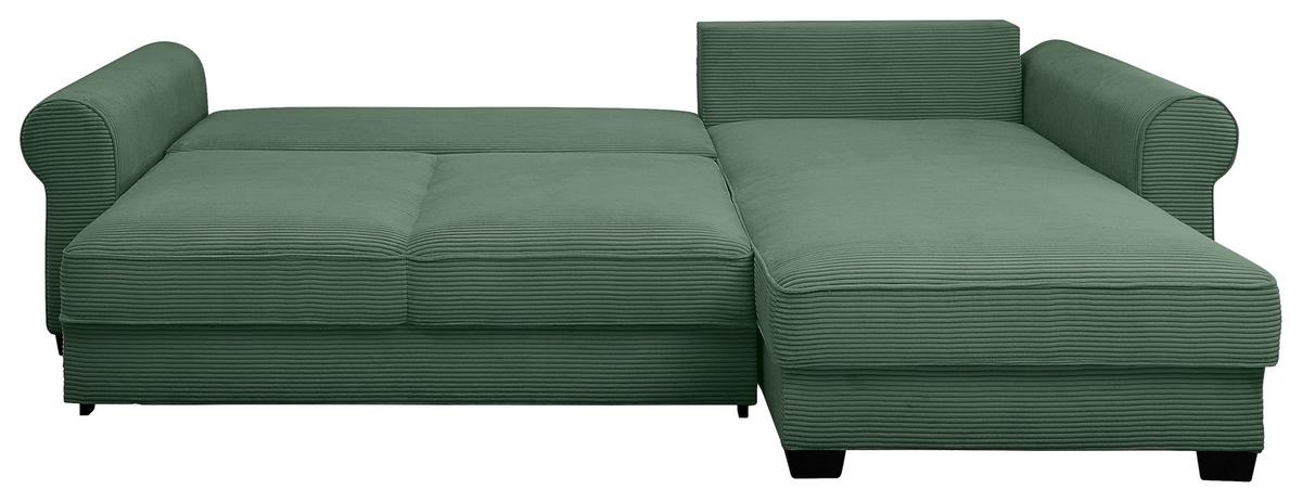 Ecksofa Maureen Dunkelgrün S:318x197cm - Dunkelgrün/Schwarz, KONVENTIONELL, Textil (318/197cm) - MID.YOU