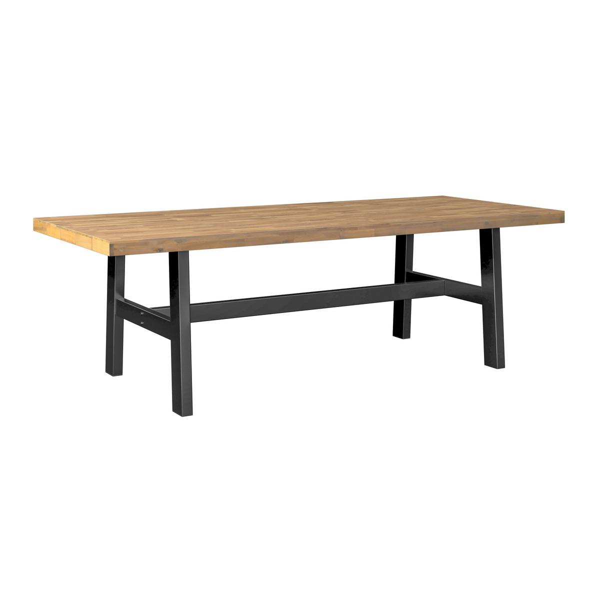 ZÁHRADNÝ STÔL SELMA - čierna/farba akácie, Modern, kov/drevo (240/100/75cm) - Mömax