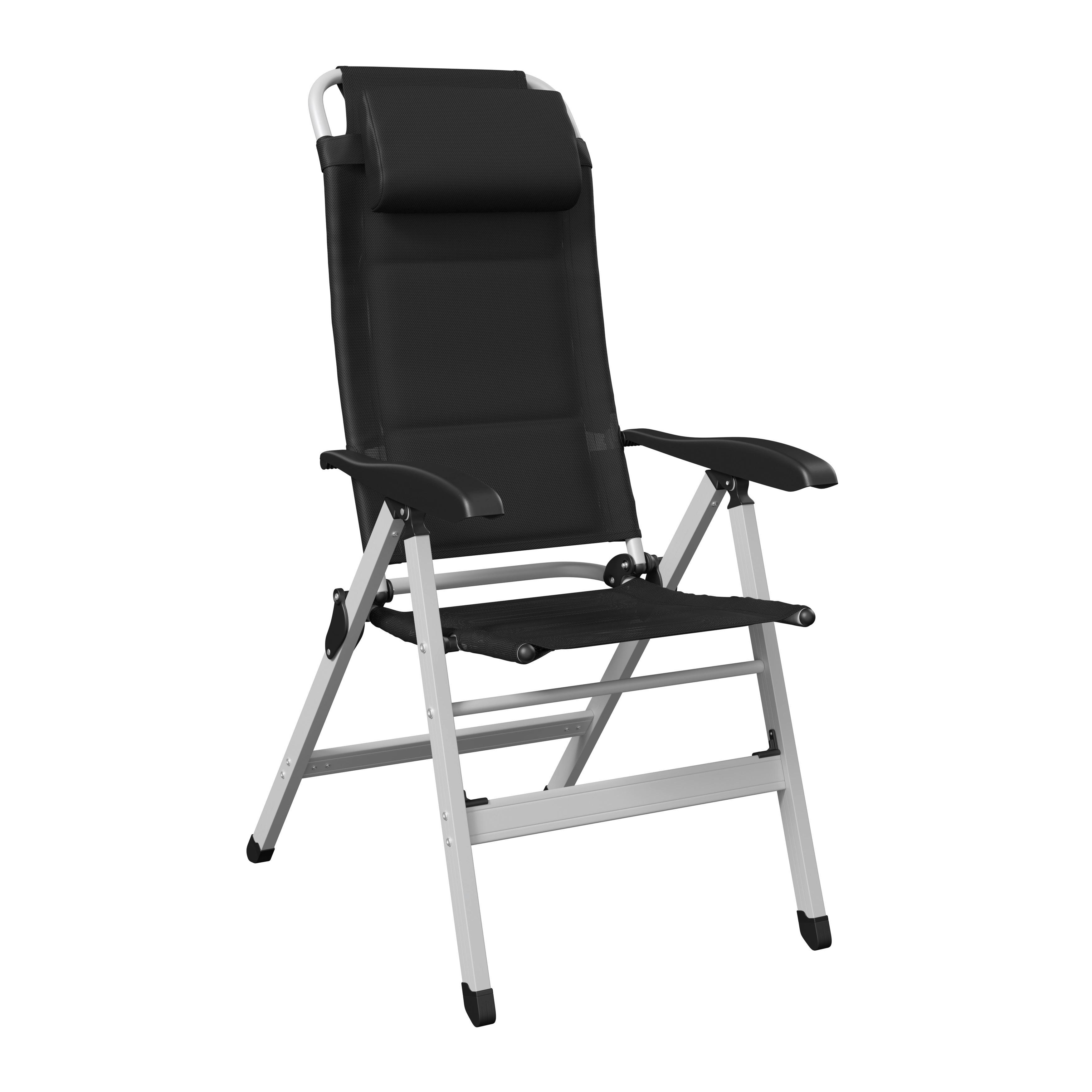 ZÁHRADNÁ STOLIČKA GERI - čierna/strieborná, Basics, kov/textil (74/117/60cm)