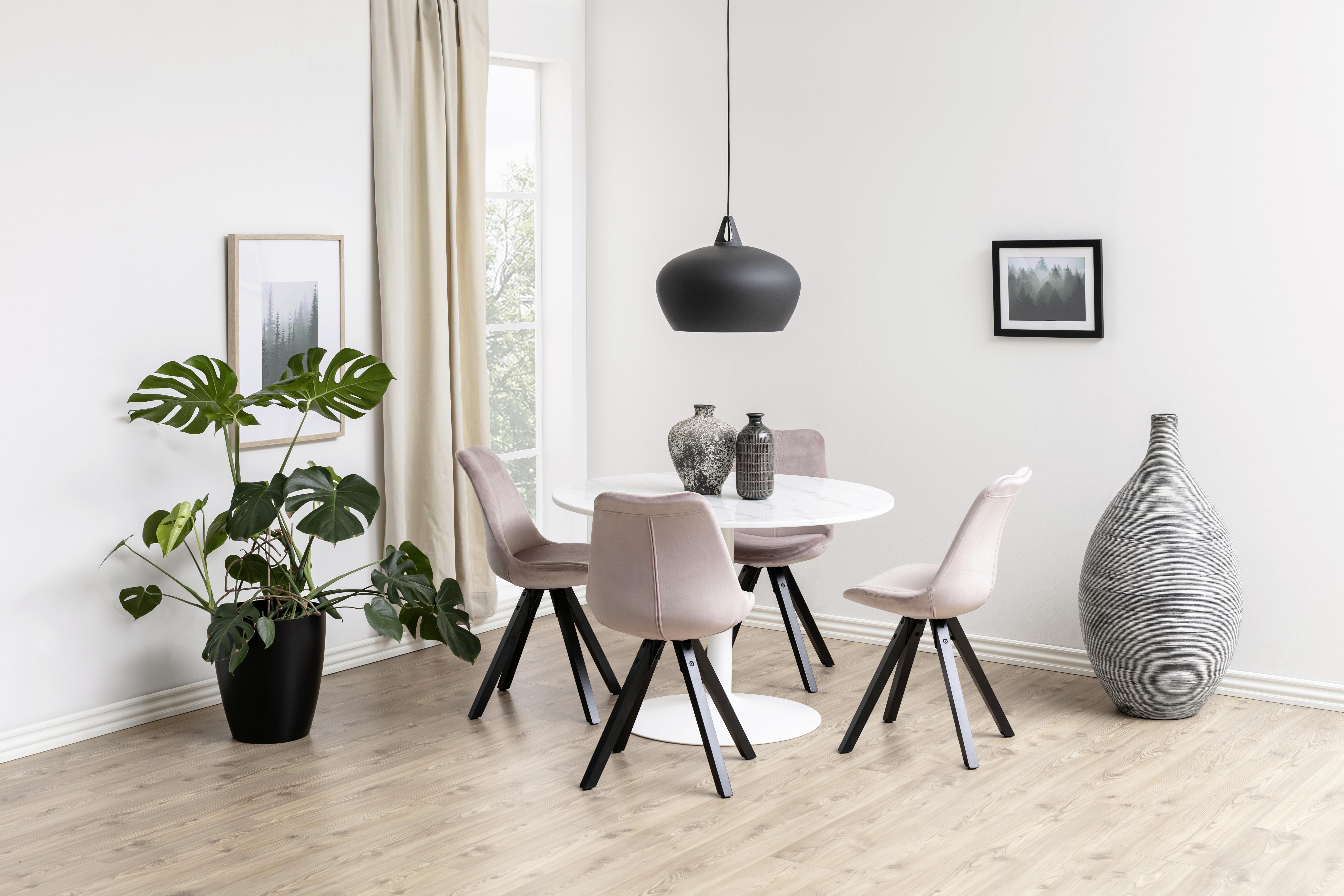 Jídelní stůl TARIFA 110 - bílá, Trend, kov/kámen (110/75cm) - Livetastic