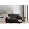 3-Sitzer-Sofa Mit Schlaffunktion Laine Grau - Dunkelgrau/Silberfarben, Design, Textil (155/105/75cm) - MID.YOU