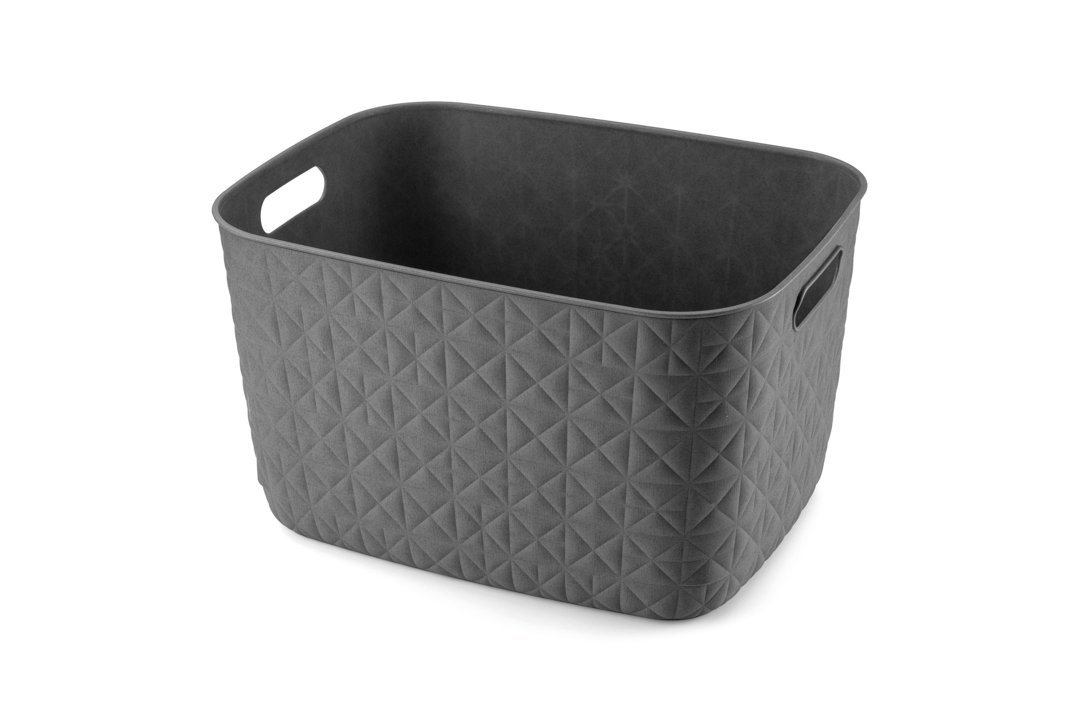 úložný košík SOFTEX L - tmavosivá, Basics, plast (38/22/29cm) - Curver