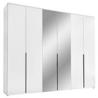 Drehtürenschrank 270 cm Kevo Weiß/Spiegelglas - Weiß, MODERN, Glas/Holzwerkstoff (270/225/52cm) - Carryhome