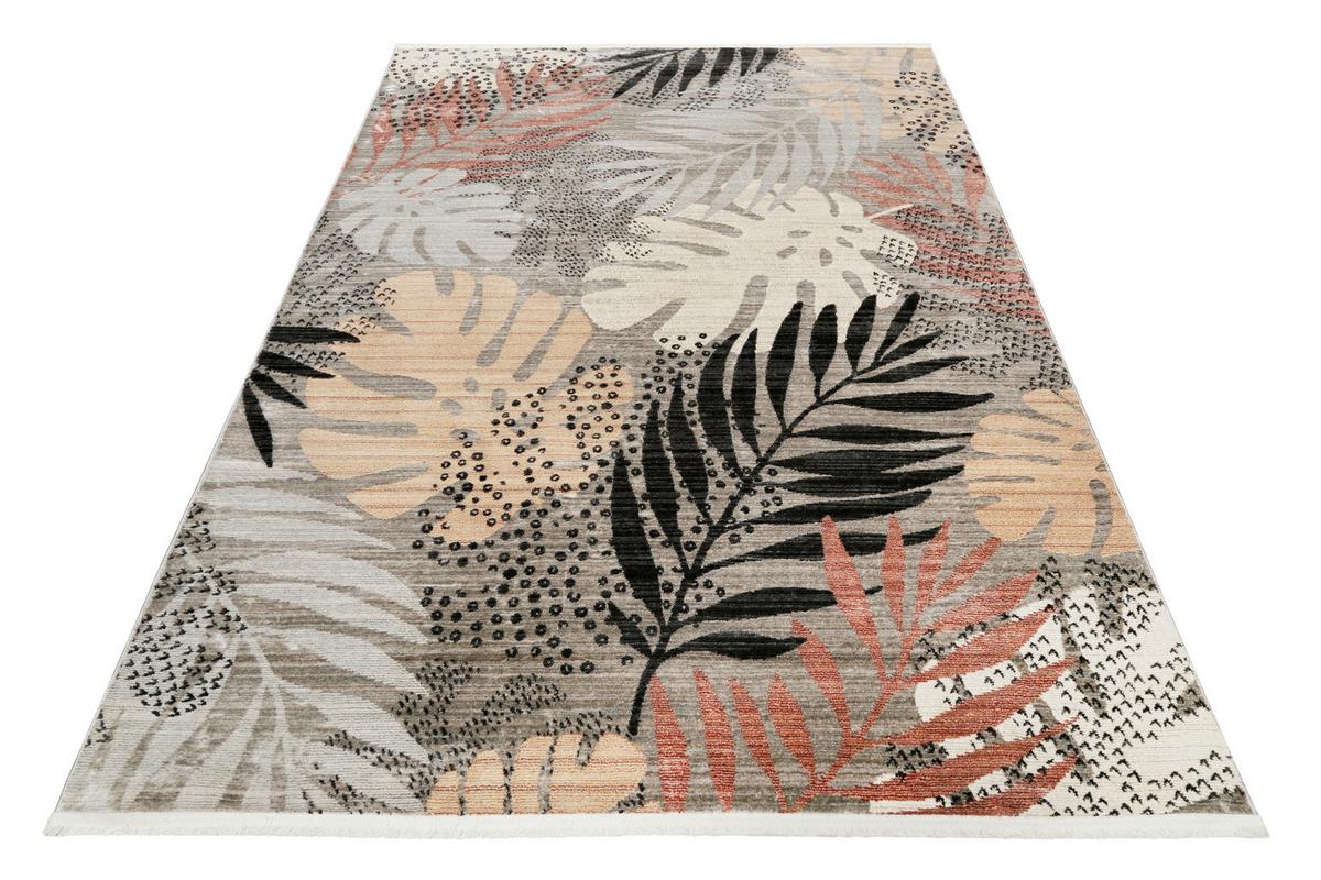 Webteppich Florence Grau/Rot/Beige 200x290 cm - Beige/Rot, KONVENTIONELL, Textil (200/290cm) - Esprit