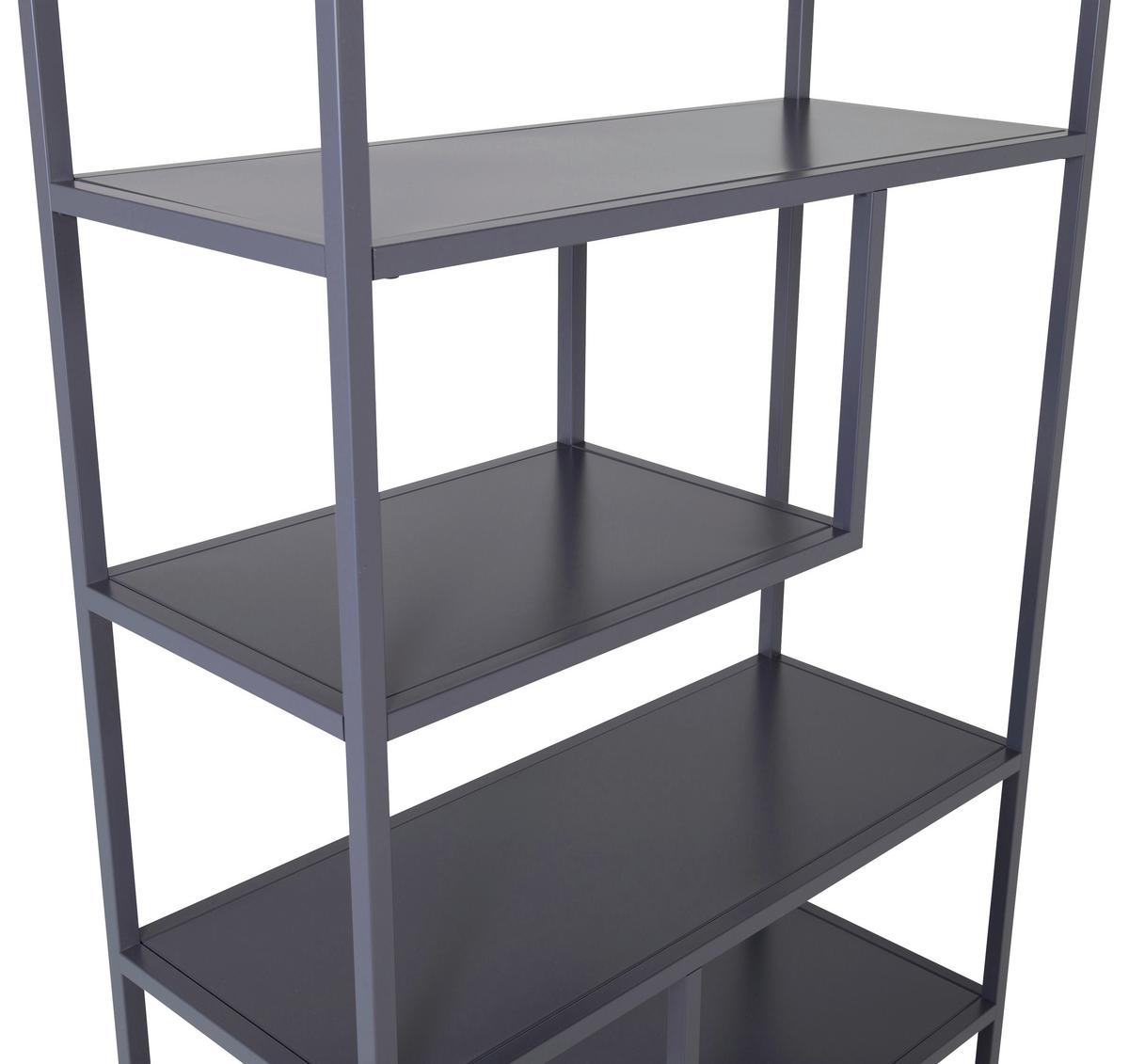 Bücherwand Staal - Hellgrau, Design, Metall (85/188/35cm) - Livetastic