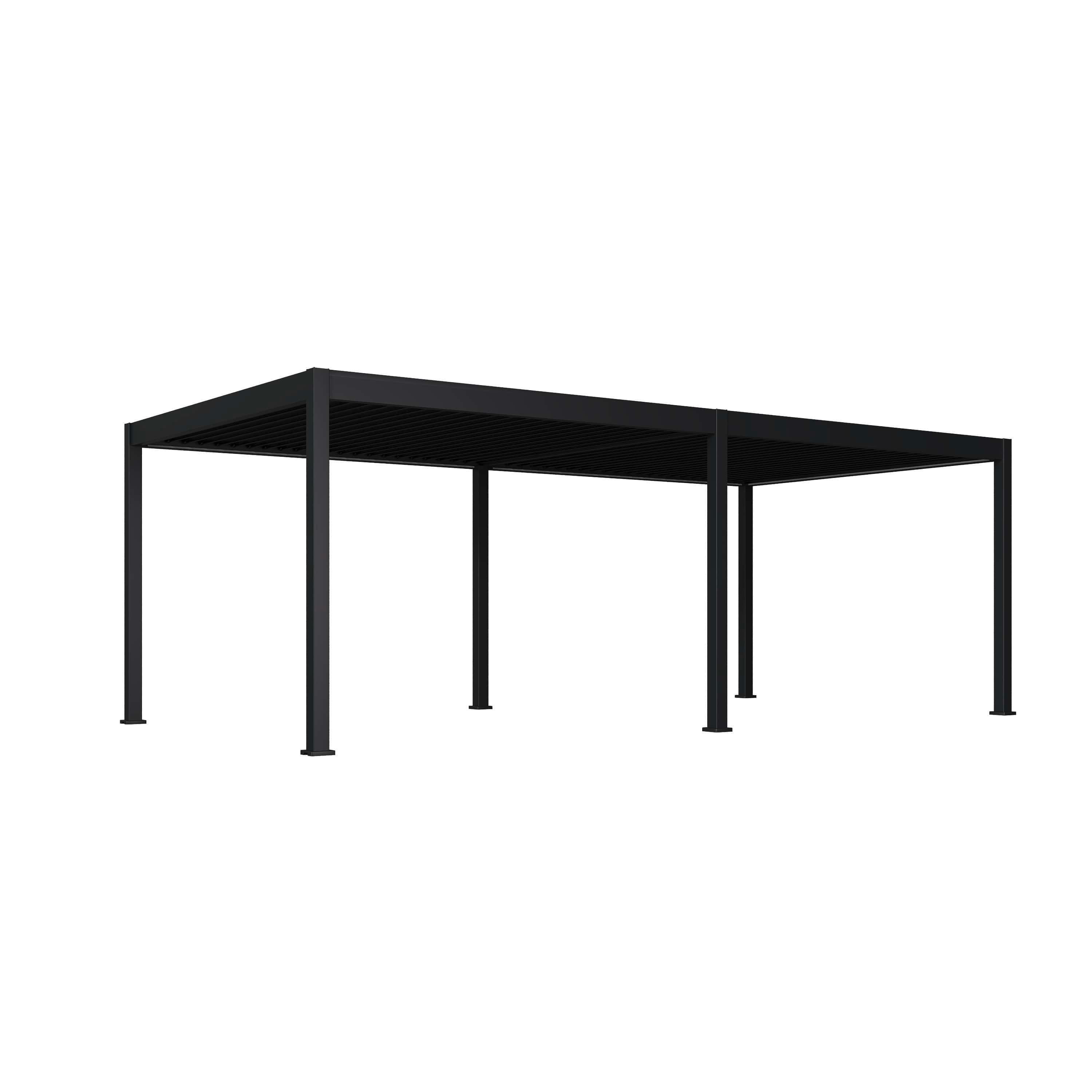 Pergola Deluxe 720x255x360cm Sturmfest, Elektrisch - Anthrazit, Basics, Metall (720/255/360cm) - Gardenson