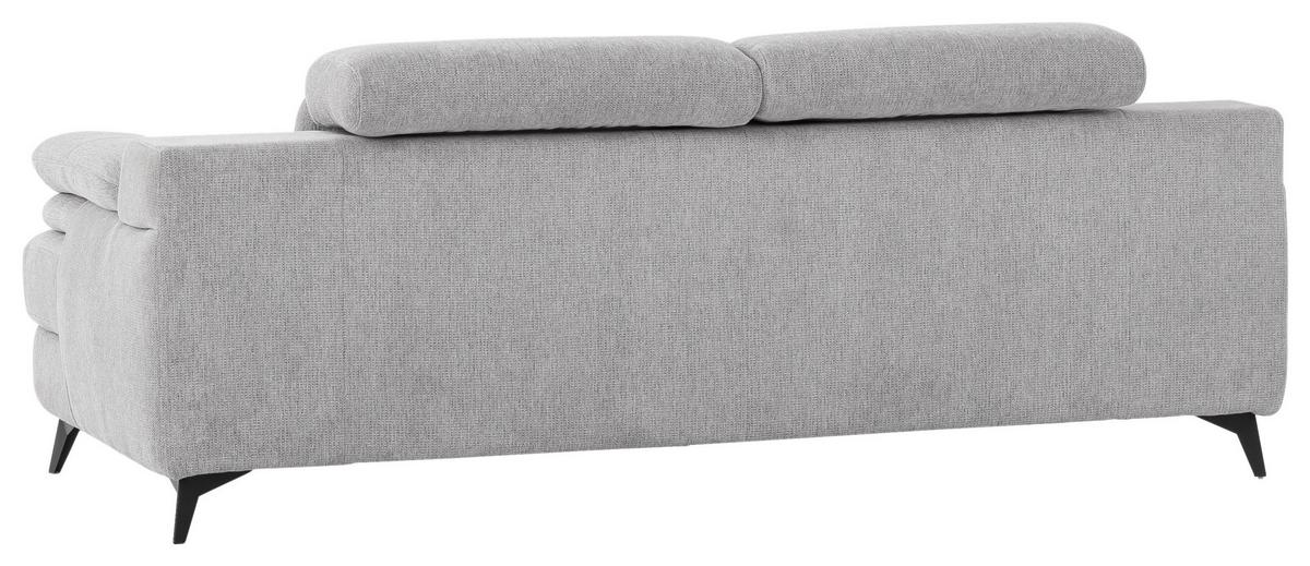 2-Sitzer-Sofa Titus Silberfarben - Silberfarben/Schwarz, Design, Textil (205/80/104cm) - Livetastic