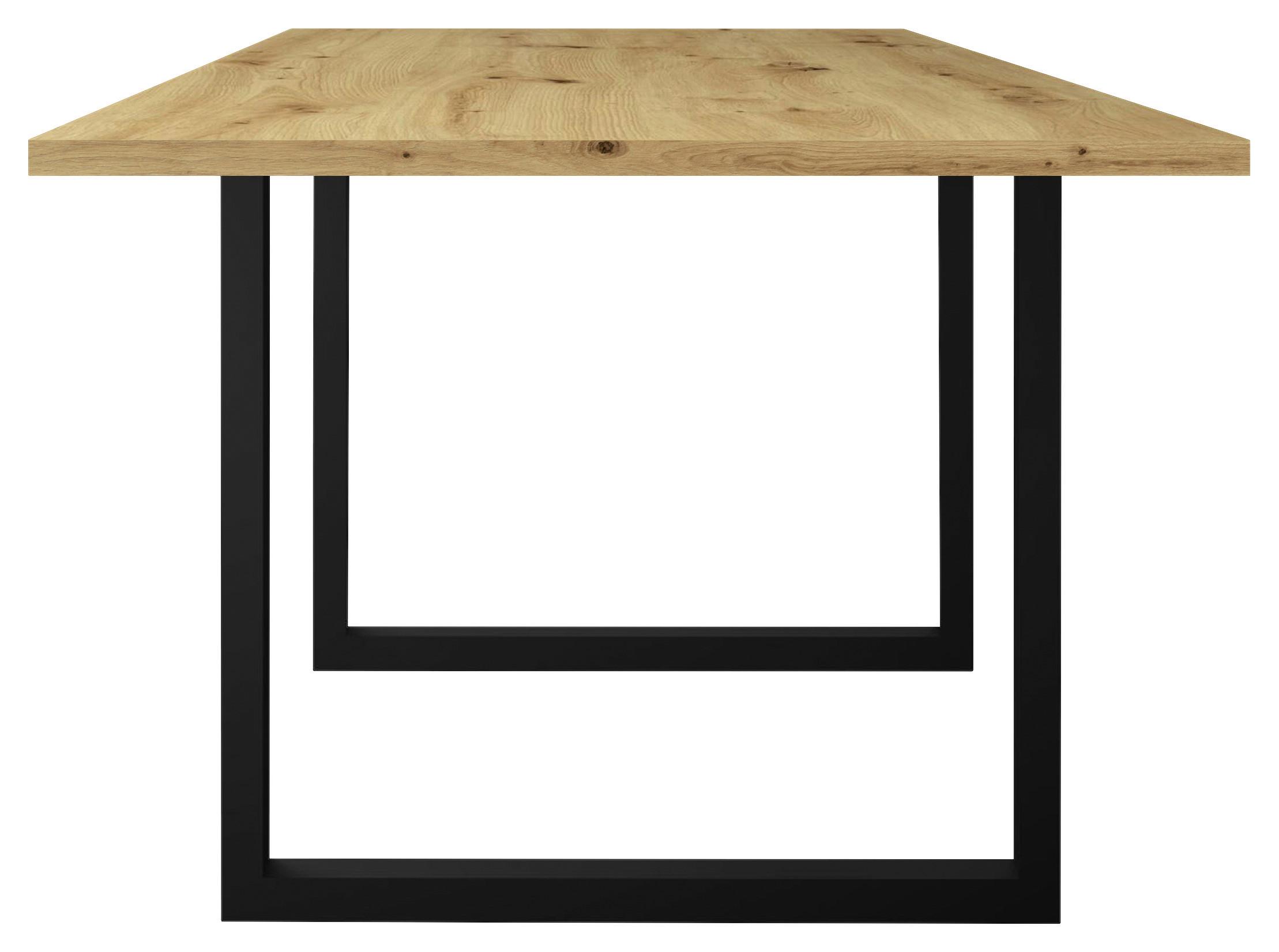 Esstisch Alex Schwarz, Eichefarben - Eichefarben/Schwarz, MODERN, Holzwerkstoff/Metall (160/90/78cm) - Livetastic