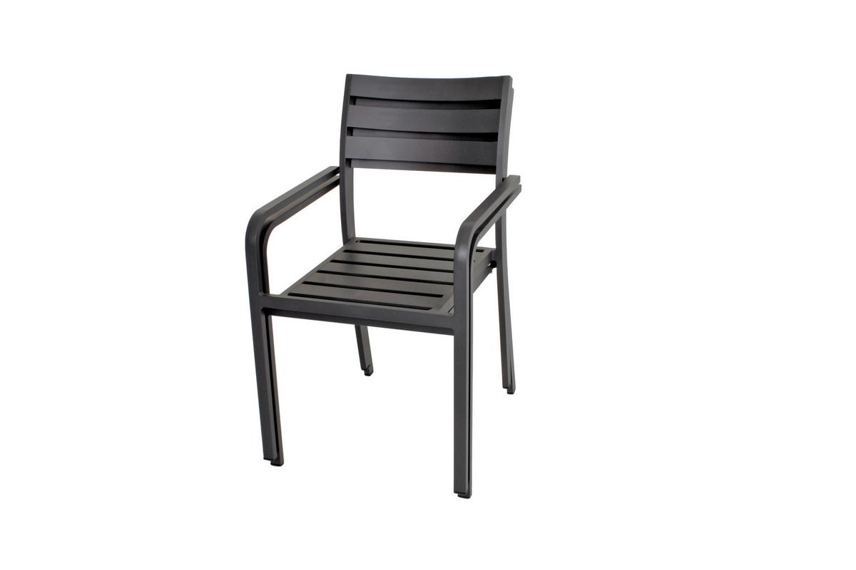 Gartenmöbel Set 5-Tlg. Treviso Metall - Anthrazit/Schwarz, Basics, Metall (55/88/63cm) - Gardenson