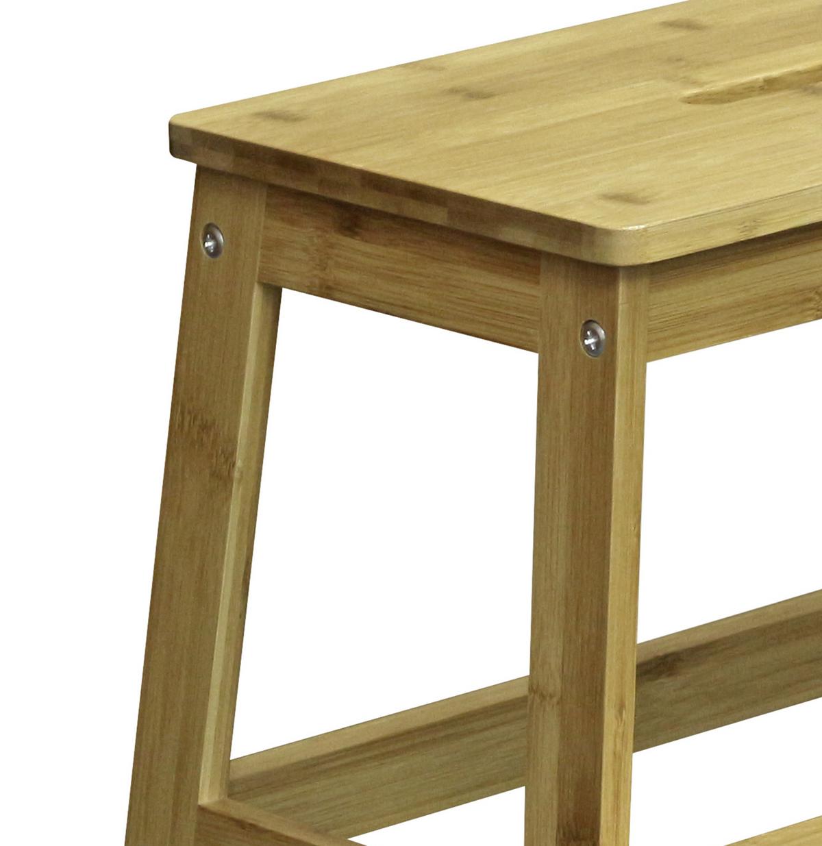 Tritthocker Peter Bambus Massiv Naturfarben H: 47 cm - Braun, MODERN, Holz (43/47/42,5cm)