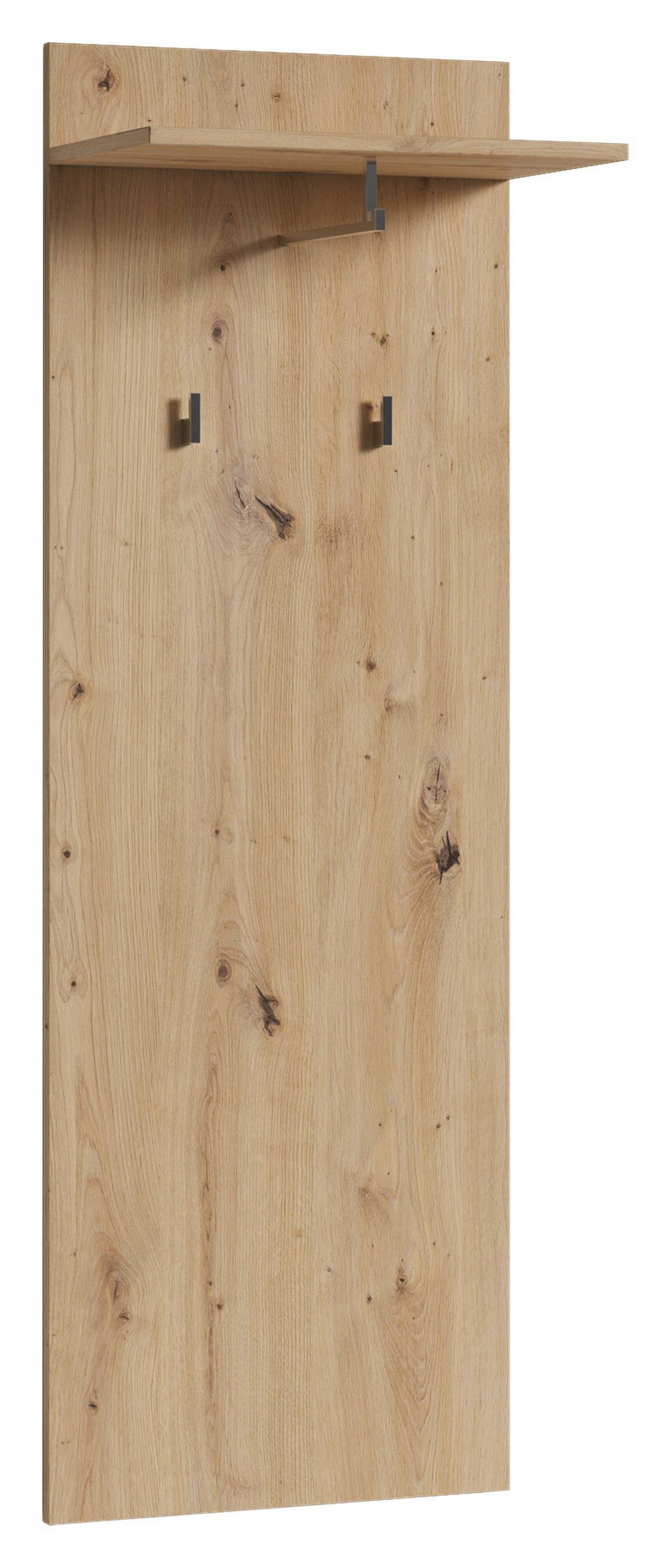 Garderobe Jakob 5-teilig Eiche Artisan/weiß B: 49 Cm - Weiß/Eiche Artisan, Design, Glas/Holzwerkstoff (49/196/30cm) - MID.YOU