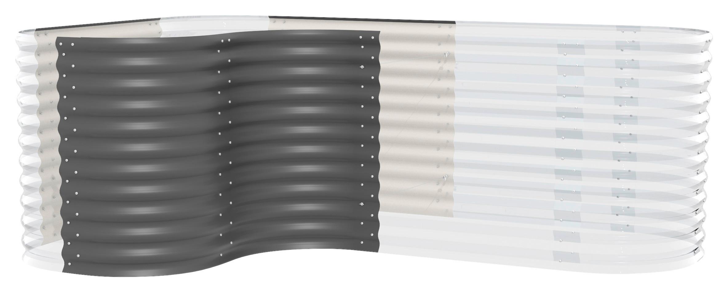 Hochbeet-Erweiterung Vita 80x85,8x80 Anthrazit mit Kurve - Anthrazit, Basics, Metall (80/85,8/80cm)