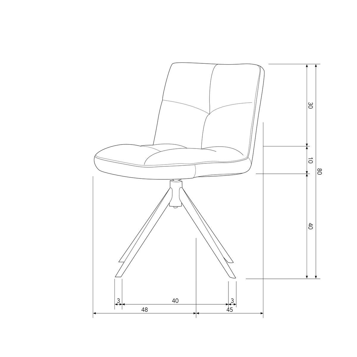 Stuhl Vinny Sandfarben B: 48 cm - Sandfarben/Schwarz, Design, Textil/Metall (48/80/45cm) - Livetastic