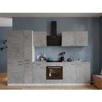 Küchenblock Malia B: 300 Cm Grau, Mit Geräte - Weiß/Grau, Basics, Holzwerkstoff (300cm) - Respekta