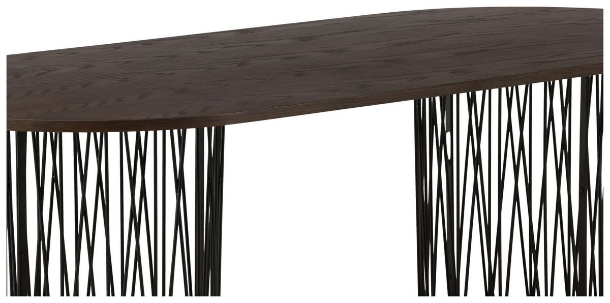 Esstisch Stone - Dunkelbraun/Schwarz, Design, Holz/Metall (220/100/74cm) - Livetastic