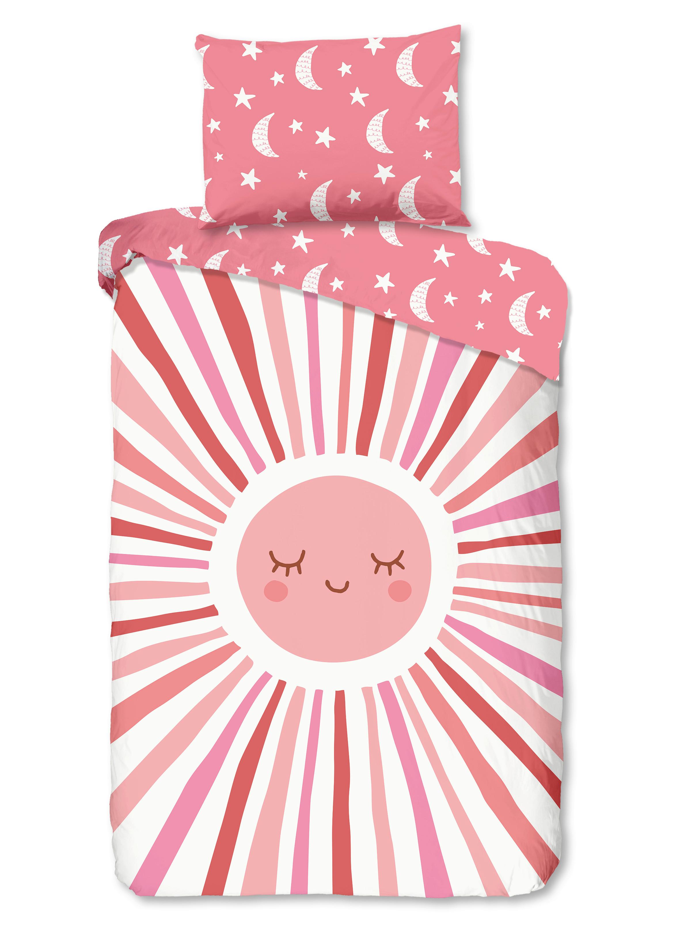 KINDERBETTWÄSCHE SUNNY - Rosa, Trend, Textil (140/200cm)