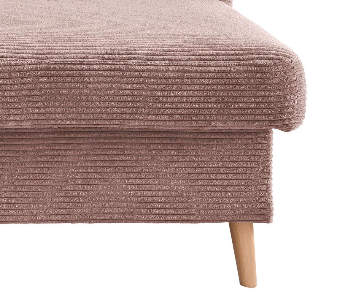 Ecksofa Valentina - Rosa/Naturfarben, Design, Textil (228/150cm) - P & B