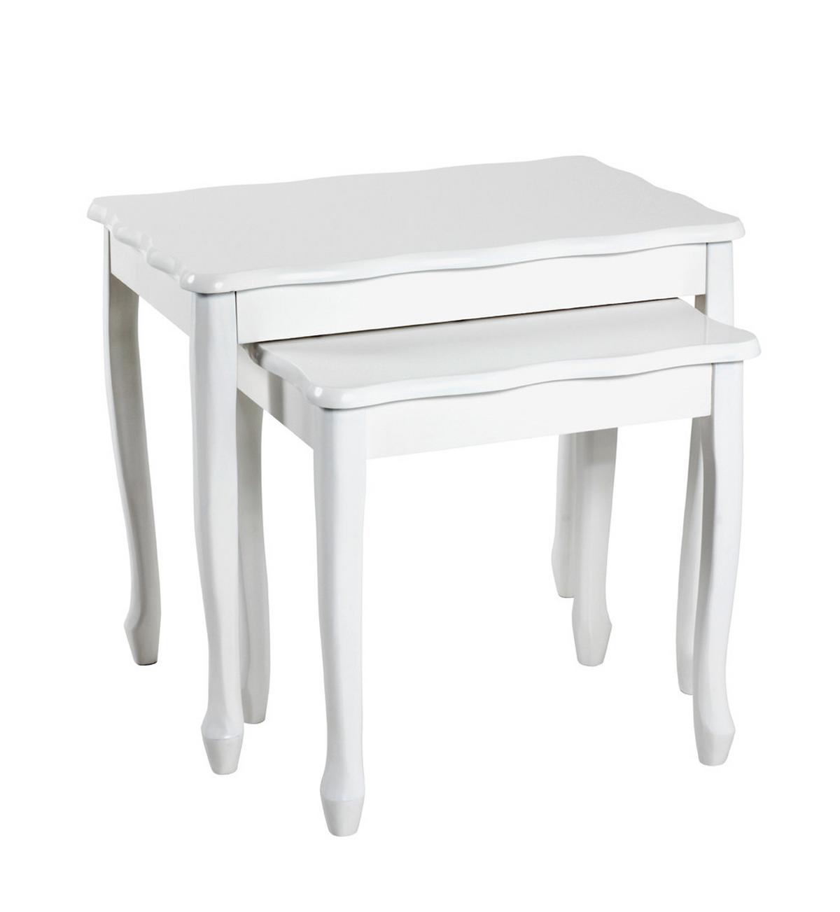 Satztisch London Weiß - Weiß, Basics, Holz/Holzwerkstoff (43/56/41/48/32/36cm)