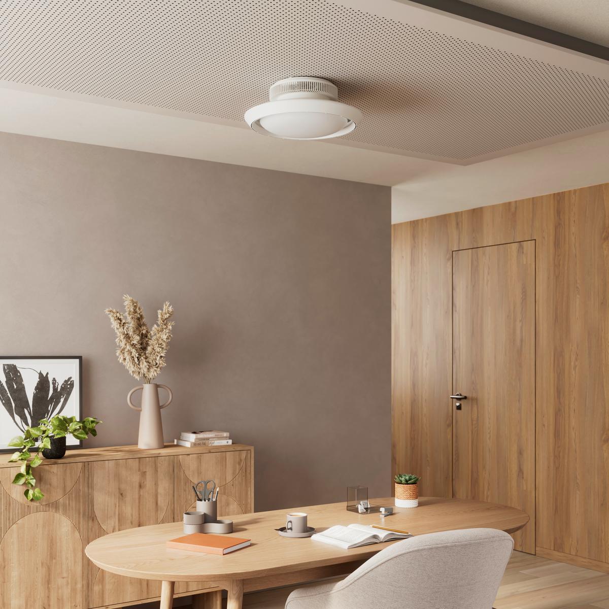 DECKENVENTILATOR CAROLIN - Chromfarben/Weiß, Basics, Kunststoff (42/18cm) - Luca Bessoni