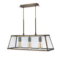Hängeleuchte Voyager 4613-3ab - Messingfarben, Design, Glas/Metall (65/100/20cm)