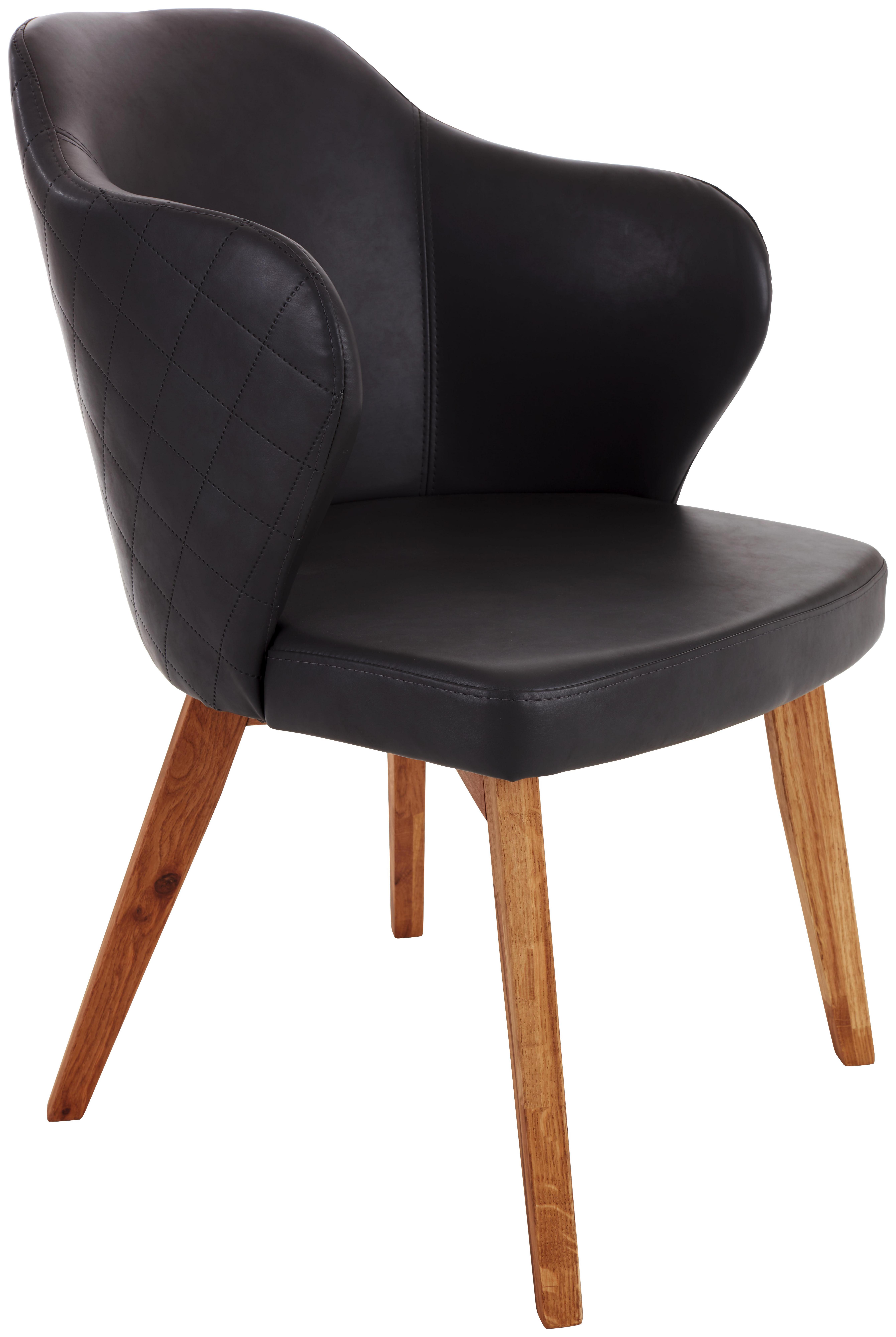 Szék Silvana - Tölgyfa/Szürke, modern, Fa/Textil (53/84/59cm)