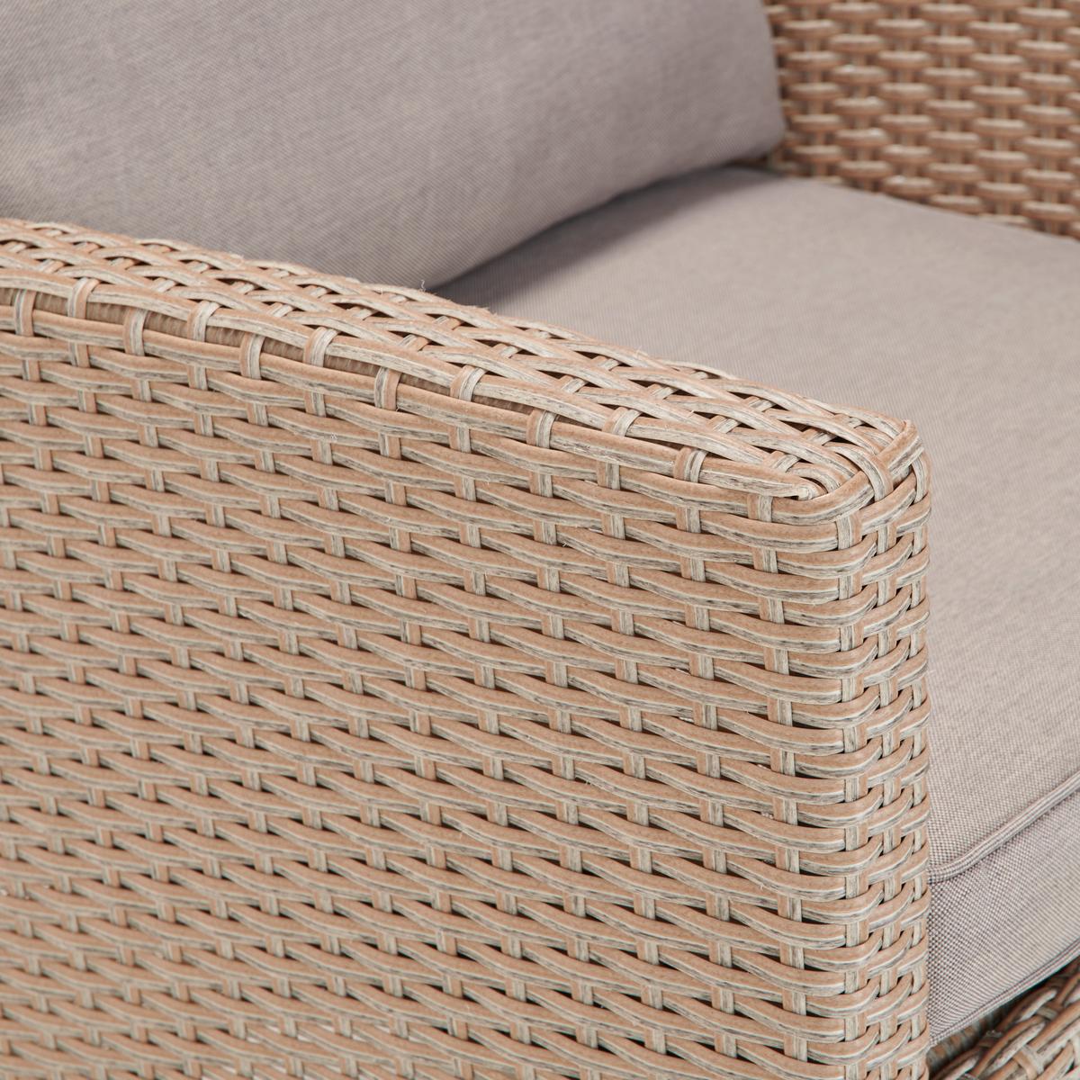 Loungesessel Porto In Rattan-Optik Mit Kissen - Braun/Grau, MODERN, Kunststoff/Textil (65/67/73cm) - Ondega